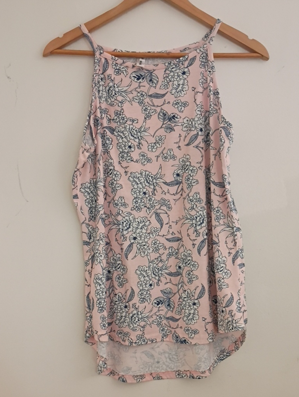 Leo Rosi Pink Floral High-Neck Tank Top